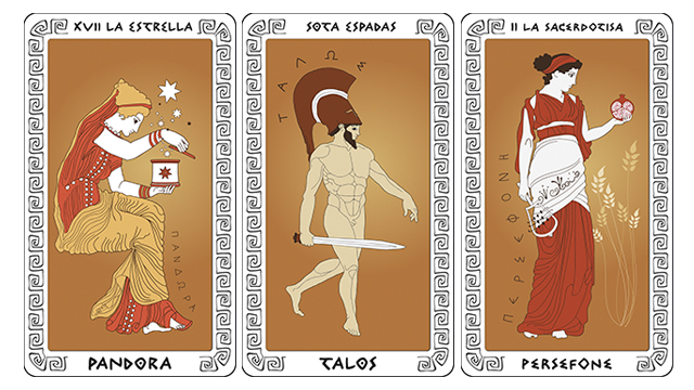 Ilustración - Tarot clásico - Pandora, Talos y Perséfone