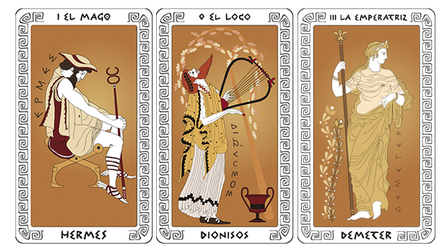 Ilustración - Tarot clásico - Hermes,Dionisos y Deméter